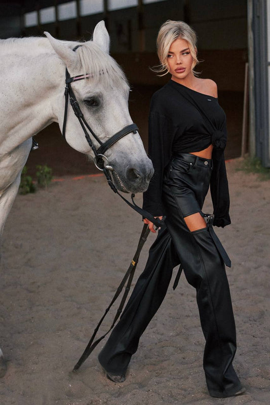 Pants Leather LAVIS Black
