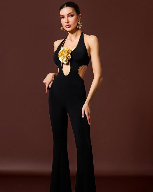 Lily jumpsuit with golden rose