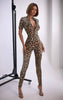 Overalls Leopard Short-sleeved